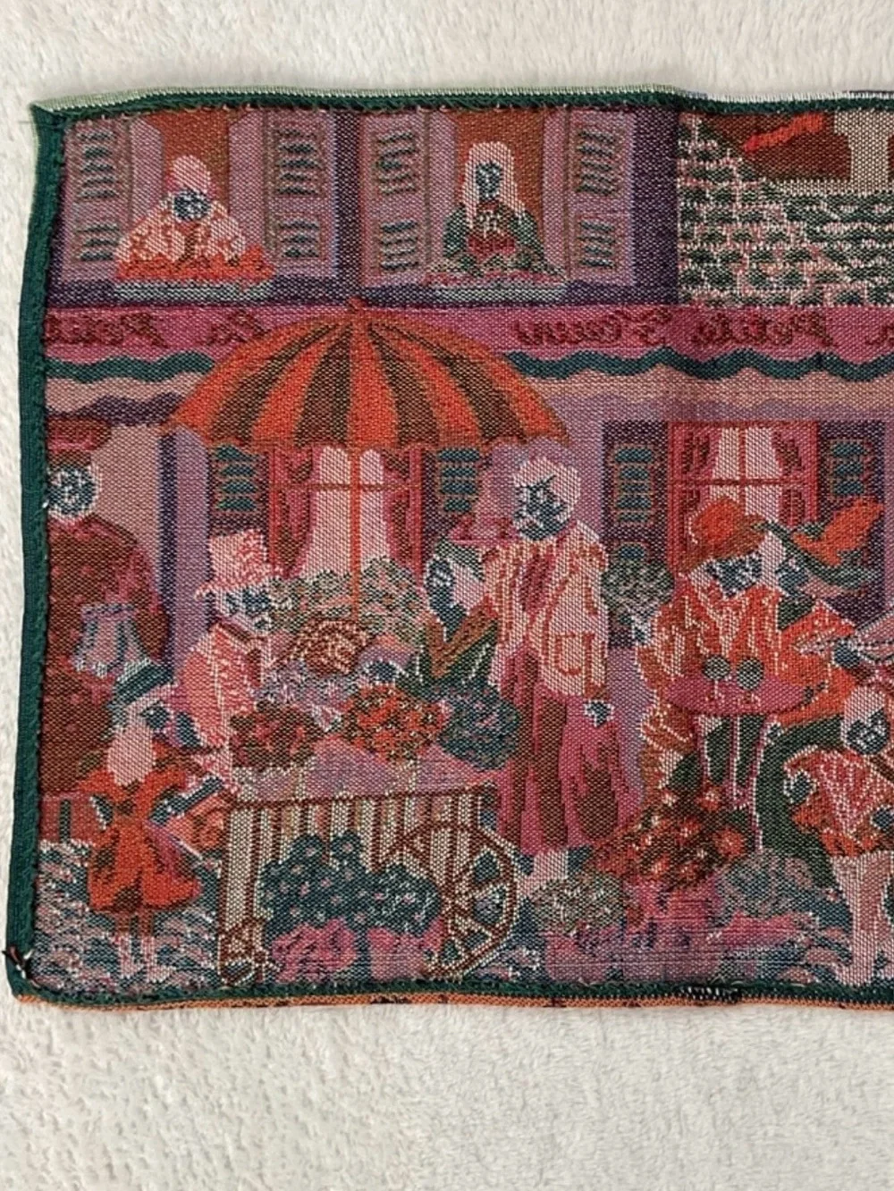 French Café Paris Market Woven Tapestry Table Runner 72”